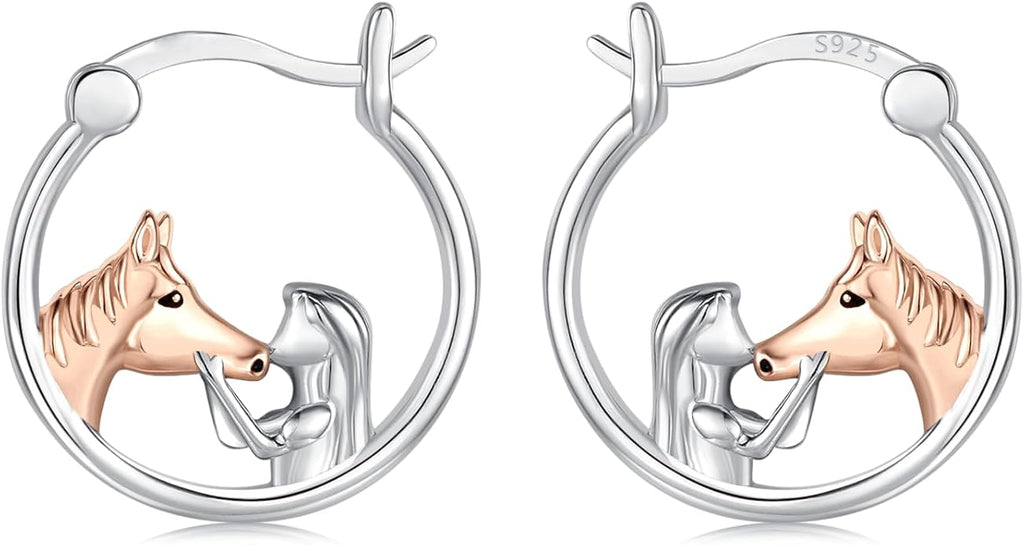 JUSTKIDSTOY Hypoallergenic Panda/Unicorn/Hummingbird/Dolphin Hoop Earrings for Women 925 Sterling Silver Animal Huggie Hoop Earrings Jewelry Gifts for Sensitive Ears