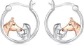 JUSTKIDSTOY Hypoallergenic Panda/Unicorn/Hummingbird/Dolphin Hoop Earrings for Women 925 Sterling Silver Animal Huggie Hoop Earrings Jewelry Gifts for Sensitive Ears