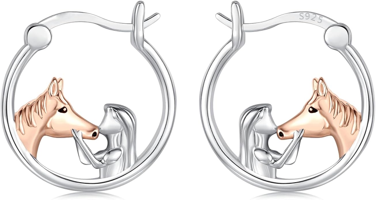 JUSTKIDSTOY Hypoallergenic Panda/Unicorn/Hummingbird/Dolphin Hoop Earrings for Women 925 Sterling Silver Animal Huggie Hoop Earrings Jewelry Gifts for Sensitive Ears
