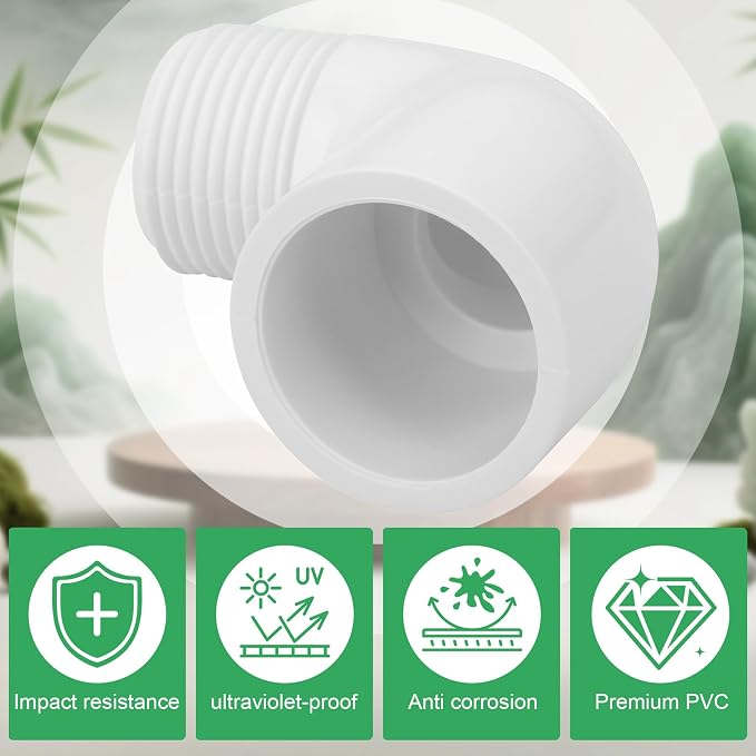 12Pack 3/4" Slip x Male Thread 90 Degree PVC Elbow Pipe Fittings, Furniture - Image 4