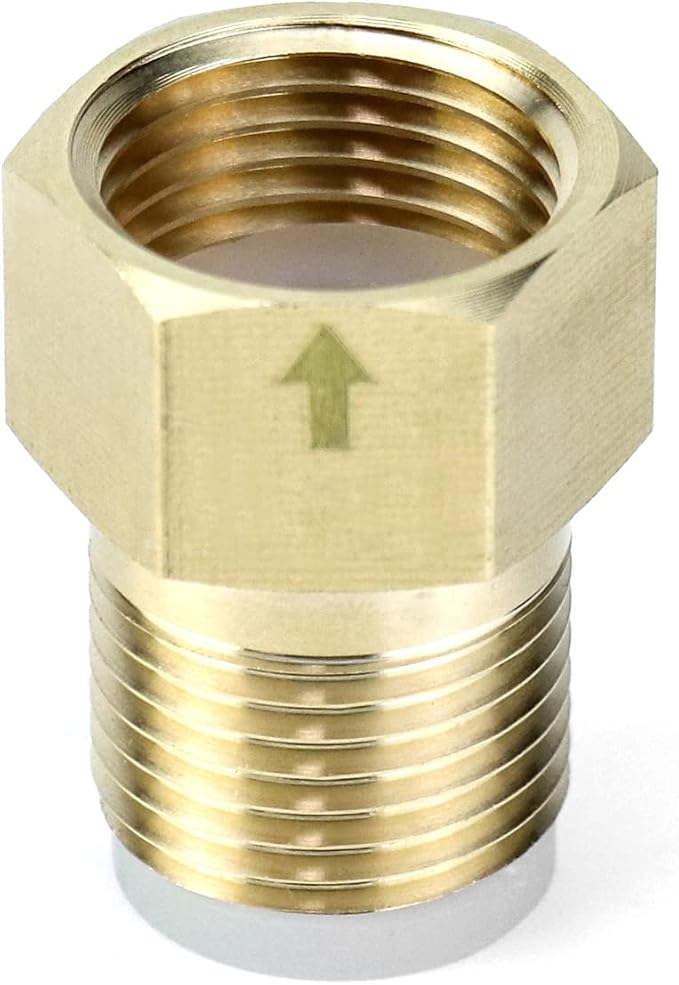 QWORK Brass One-way Check Valve, 1/2 inch Male G Thread to 1/2 inch Female G - Image 2
