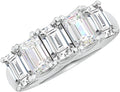 Houston Diamond District 1 to 6 Carat LAB GROWN Emerald Cut 5 Stone Ring Diamond Wedding Band Value Collection (E-F Color VS1-VS2 Clarity)