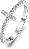 JewelryPalace 14k White Yellow Rose Gold Plated 925 Sterling Silver Rings for Women, Cubic Zirconia Promise Rings for Her, Stackable Wedding Bands Rings for Women Infinity Forever Love Knot Ring