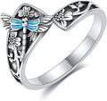 Spoon Rings 925 Sterling Silver Adjustable Hummingbird/Shark/Daisy/Tree Of Life/Dragonfly/Witches Knot/Sea Turtle Ring Thumb Rings Birthday Jewelry Gifts for Women Mother