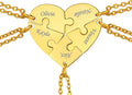 FindChic Personalized Matching BFF Necklace for 2/3/4/5/6 Puzzle Name Heart Pendant Stainless Steel Couple Necklace Set Customized Necklaces for Teen Girls