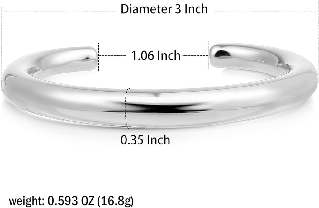 Gold Cuff Bangle Bracelets For Women Chunky 18k Gold Plated Stainless Steel Bracelet Non Tarnish Lightweigt Minimalist Jewellery Gift