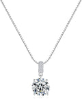 SUNFEEL Sterling Silver Necklaces 2 Carats Cubic Zirconia Necklace Dainty Jewelry Gifts for Mom Wife Girlfriend Bridal for Prom Wedding Anniversary Birthday