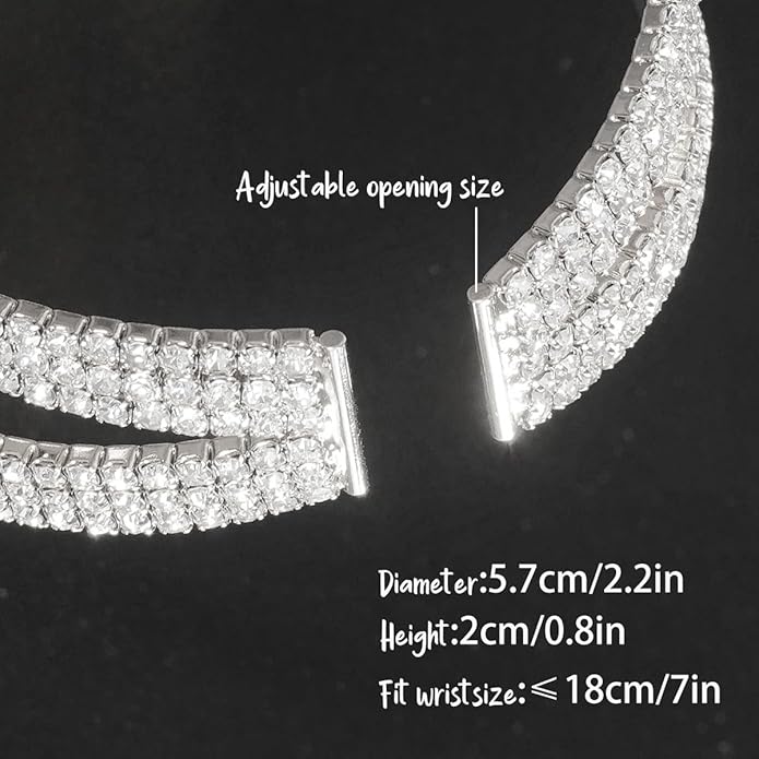 Suyi Rhinestone Bracelet Multilayer Gold Cuff Bracelet for Women Crystal Braidal Bracelets