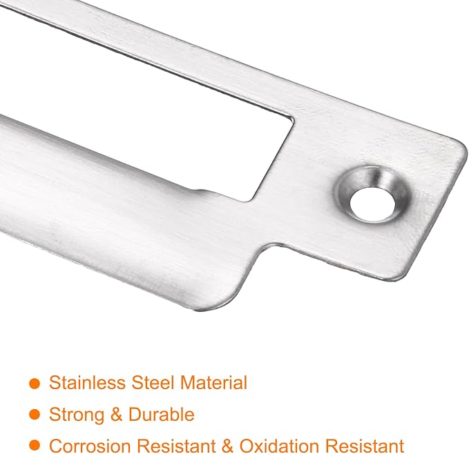 uxcell Door Strike Plate, 145mm x 37.5mm 201 Stainless Steel Latch Deadbolt - Image 4