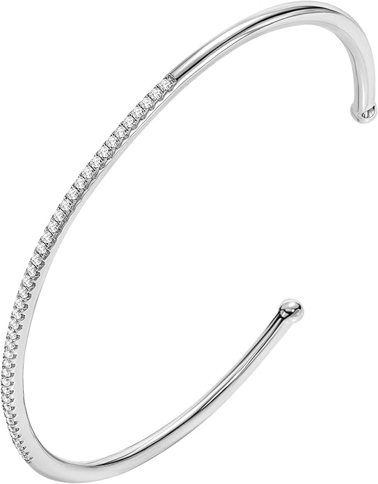 EcoGems Lab Grown Gemstone & Moissanite Bracelets – 14K White or Yellow Gold Plated Sterling Silver – Featuring Lab Grown Diamonds, Emeralds, Paraiba, Sapphire & Pearls – Sustainable Luxury Gift with Gift Box