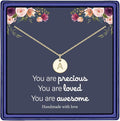 Hidepoo Valentines Gifts for Kids Teen Girls Women - 14K Gold Plated/Rose Gold Plated/S925 Sterling Silver Disc Initial Necklaces for Girls Jewelry Birthday Valentines Gifts for Kids Girl Teens Women