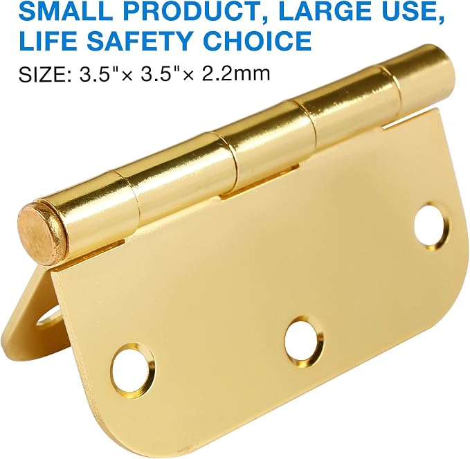 18 Pack Door Hinges for Doors Interior 3 1/2 Door Hinges 3.5 Inch 5/8" Radius - Image 6