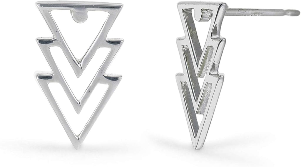 Boma Jewelry Sterling Silver Triangle Geometric Stud Earrings