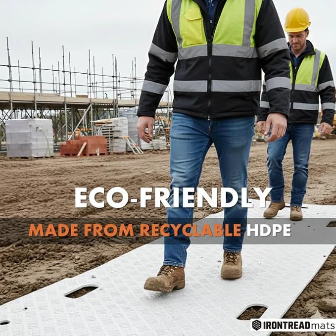 Ground Protection Mat 4’x8’ – ½” HDPE Diamond Tread 10 Pack - Image 7