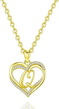 INFUSEU Unique Initial Necklaces for Women Girls Small Heart Letter Jewelry, Meaningful Personalized Gifts