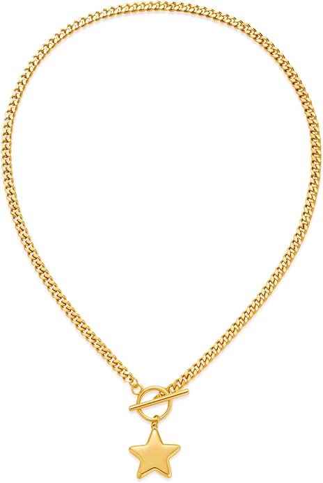 18k Gold Chunky Cross Necklace for Women Hammered Cross Choker Necklaces Bold Statement Necklace Trendy Jewelry