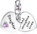 JIAYIQI Mother Sister Daughter Wife Charms Fit Charms Bracelet Necklace with Double Heart Love Charms 925 Sterling Silver Beads for Women Jewelry