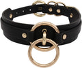 Lookook Fashion O-Ring Faux Leather Choker Necklaces Collar For Womens