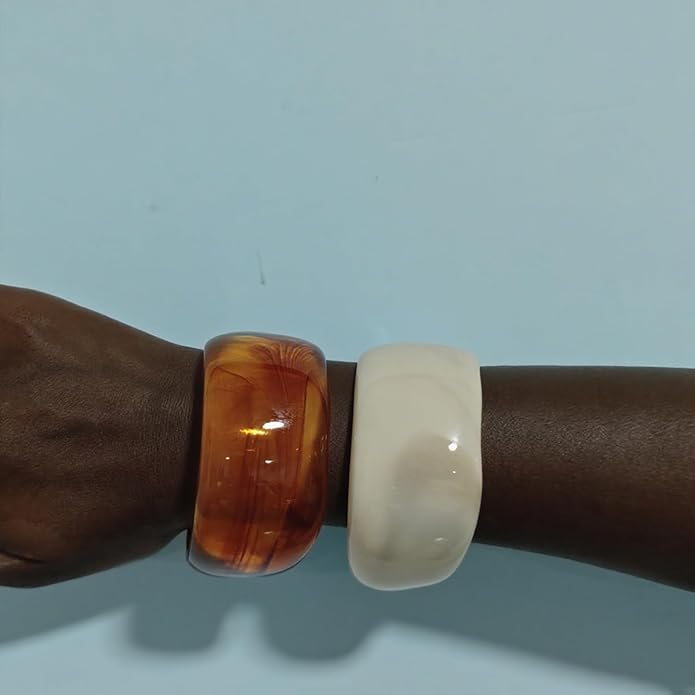 Acrylic Chunky Bangle Bracelets for Women, Irregular Acrylic Resin Bangle Geometric Cuff Wide Statement Jewelry Set