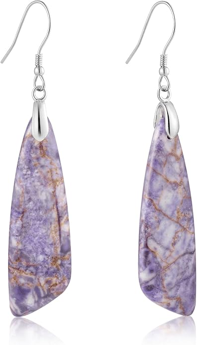 SELOVO Jasper Stone Earrings for Women Trendy Dangle Earrings Fishhook Drop Earrings