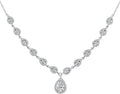 Bridal Jewelry Set Art Deco Vintage Estate Style Cubic Zirconia Marquise Leaf Teardrop AAA CZ Statement Cleavage Choker Necklace & Chandelier Dangle Clip On Or Pierced Earrings For Women Pageant