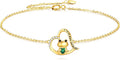 KECHO 14k Yellow Gold Butterfly/Dragonfly/Frog/Sunflower/Daisy/Tree of life/Moon/Clover Bracelet Anklet for Women