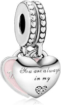 Family Mom Heart Charms 925 Sterling Silver Bead for Bracelets and Necklaces For Women Jewelry Present