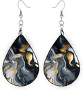 Teardrop Wood Earrings Light Weight Printed Image Dangle Jewelry, Fun and Funky