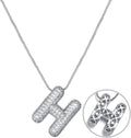 RWQIAN Letter Necklace for Women Bubble, Chunky Initial Alphabet A-Z Pendant Puffy Name Personalized Necklace Dainty Zircon CZ Fashion Jewelry Gifts for Girls Girlfriend