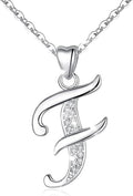 AEONSLOVE 925 Sterling Silver Initial Necklaces for Women, 26 Letters Pendants Necklace Gift for Mother, Daughter, Wife, 18 Inch Chain