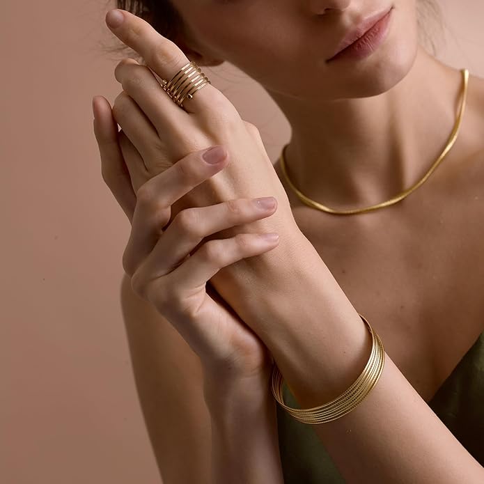Cuffs Bracelet for Women Minimalist Gold Coil Craft Cuff Bracelet Italian Coil Craft Handmade Jewelry Christama Birtherday Gift