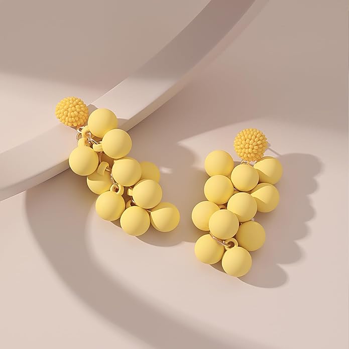 Acrylic ball Beads Dangle Earrings for Women,Colorful Statement Earring Cute Candy Colored Drop Dangle Geometric Jewelry Earrings For Gift Party