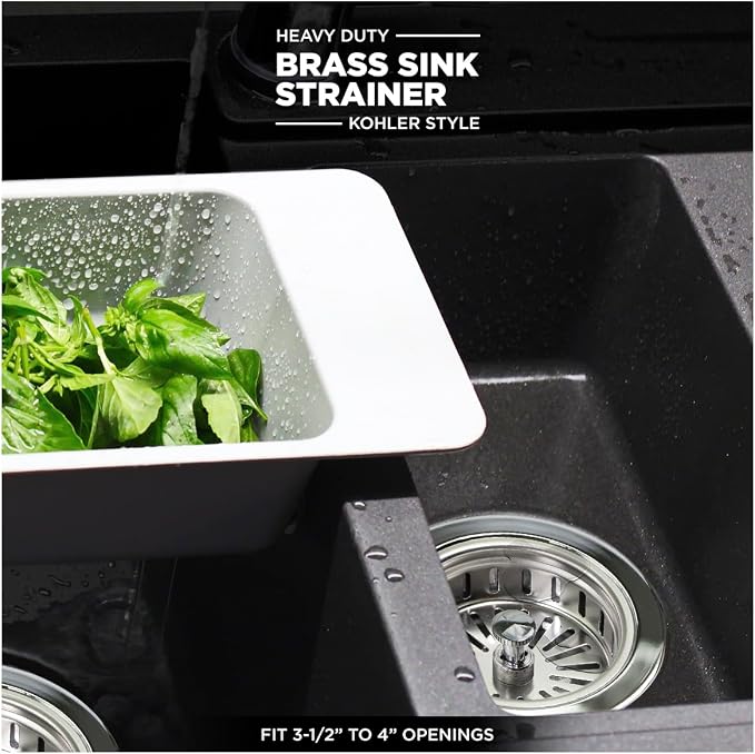 Highcraft Heavy Duty Kitchen Sink Drain Assembly 3-1/2 Inch Stainless Steel - Image 2