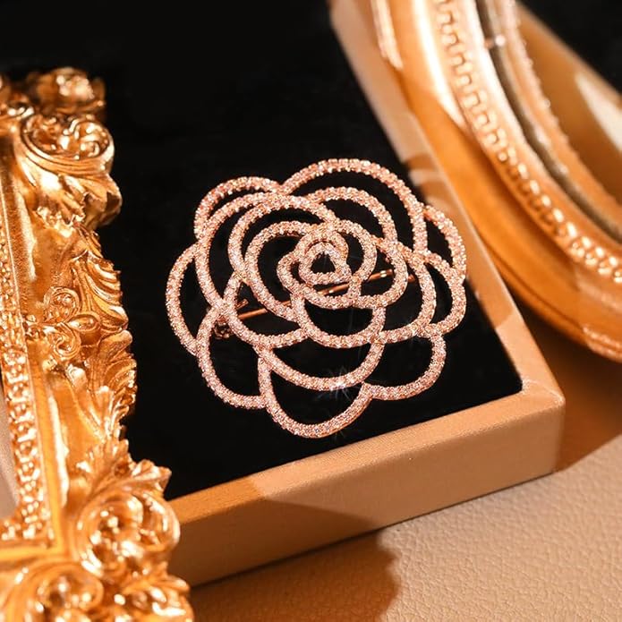 Flower Brooch for Women Rhinestone Flower Brooch Pins Floral Brooches Jewelry Gift for Mom Wife