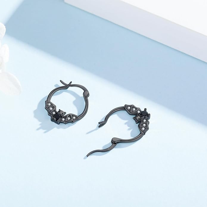 JUSTKIDSTOY Hypoallergenic Panda/Unicorn/Hummingbird/Dolphin Hoop Earrings for Women 925 Sterling Silver Animal Huggie Hoop Earrings Jewelry Gifts for Sensitive Ears