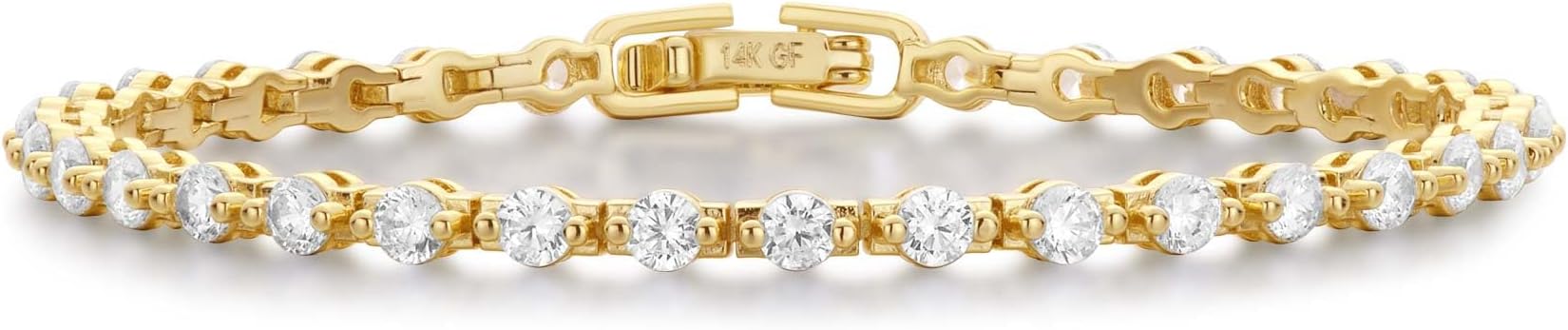 14K Gold Filled Tennis Bracelet for Women-3mm,4mm 5mm CZ Stone Classic Gold Bracelet for Women, Valentines, Mothers, Christmas Jewelry Gift for Women