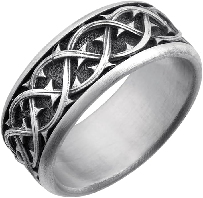 Thorn Vine Silver Band Ring, Gothic Biker Signet Handmade 925 Sterling Ring, Dark Style Jewelry, Gift For Men & Women, Gift For Him