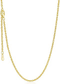 BEAYEG 14K Gold Chain Necklace for Women, Solid Chain Necklace, Hypoallergenic Durable Everyday Gold Jewelry Gift Ready (Length, 20inchs,Diameter1.6mm/1.8mm/2mm