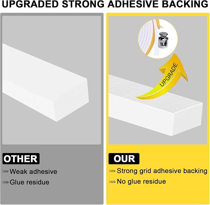 Square Foam Tape for Door & Large Gap, Strong Adhesive, 1/2x1/2in | Blocks - Image 5