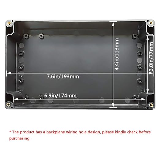 ABS Plastic Electrical Project Case Power Junction Box, Project Box Black 7.87 - Image 2
