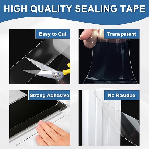 Transparent Window Weather Sealing Tape 3IN x 33 FT Draft Isolation No Residue - Image 5