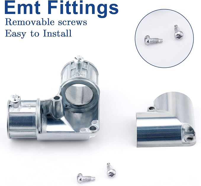 Gisafai 5 Pcs EMT Conduit Fittings Inside Corner Pull Elbow, EMT 90 Degree - Image 3