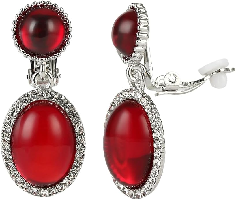 YINLI Classic Crystal Dangle Clip on Earrings Halo Drop Earrings for Women