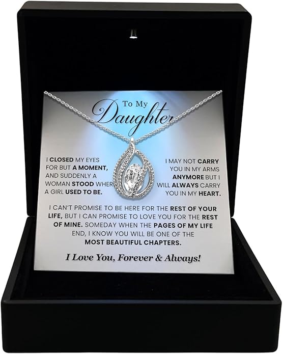 TRYNDI To My Daughter Necklace from Dad - Christmas Gifts for Daughter, Granddaughter, Daughter-In-Law, Women's Jewelry Gifts for Women Birthday, Valentine's Day, Mother's Day