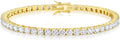 KRKC Tennis Bracelet for Women 14K White Gold Plated, AAAAA+ Classic Cubic Zirconia Bracelet with 2mm-5mm Width, Durable Gold Bracelets Jewelry Christmas Gift, Size 6.5-8 Inches Hypoallergenic