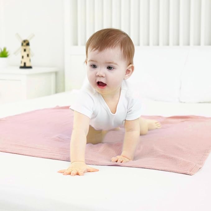Muslin Swaddle Blankets for Newborns, 2 Pack Large 40 x 40 Inches, 100% Cotton Receiving Blankets, Soft and Breathable Baby Swaddles, Baby Essentials for Girls, Shower Gift, Floral and Pink