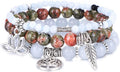 UEUC Tree of Life Yoga Healing Stone Bracelets,Multilayer Lotus Chakra Stone Reiki Bracelet Sets,Anxiety Crystal Natural Stone,for Women Stress Relief