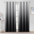 HOMEIDEAS Black Ombre 100% Blackout 52W x 84L 2 Panels | Gradient, Room by HOMEIDEAS