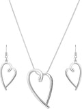 Madison Tyler Gold Plated Jewelry Set for Women | Silver Teardrop Pendant Necklace Trendy | Long Necklace with Snake Chain | Fashion Dangle Earring Set