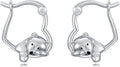 Hypoallergenic Earrings Rabbit Tiger Teddy Koala Puppy Panther Peacock Earrings Sterling Silver Animal Hug Hoop Earrings Jewelry Mothers Day Graduation Birthday Gifts for Women